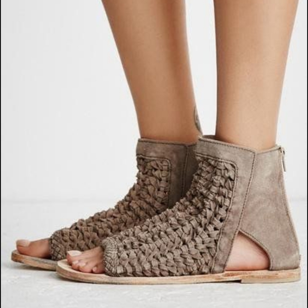 Free People Island Cruiser  Woven Leather Sandals
